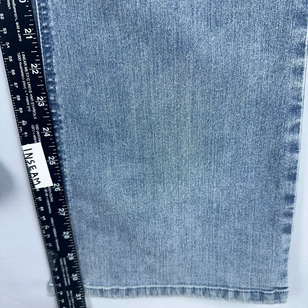 Democracy Ab Technology Jeans Bootcut Womens Size 14 Distressed Mid Rise Blue - Picture 9 of 11